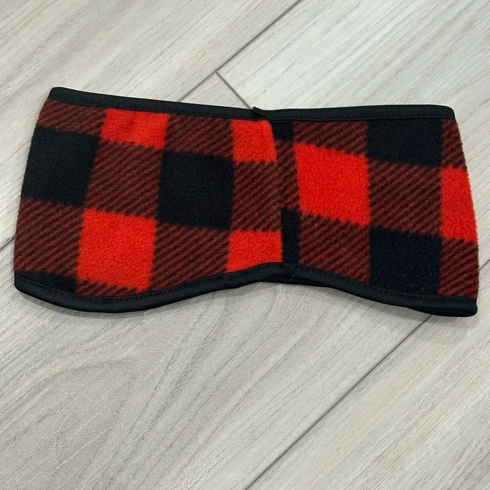 Bath & Body Works Red and Black Soft Plaid Head Ear Warmer Adult - Picture 3 of 6